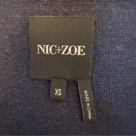 NIC + ZOE Polished Peacoat Navy Jacket, Size XS - Picture 2 of 14